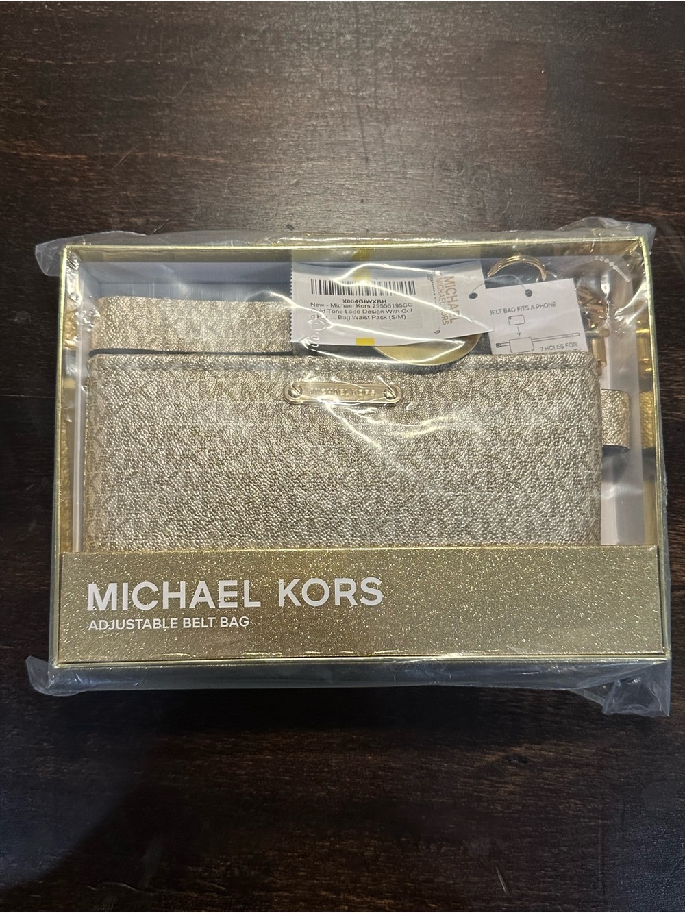 Michael Kors Gold Logo-Print Belt Bag